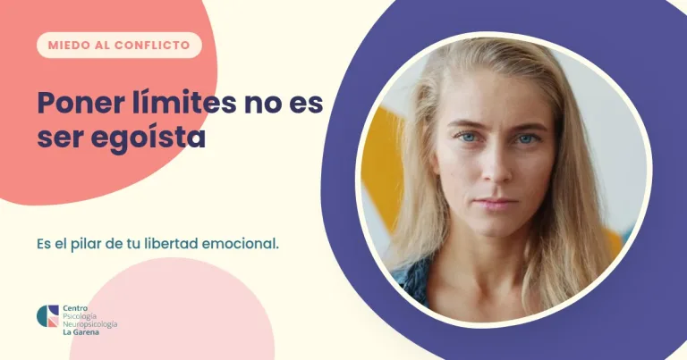 Ilustración de una mujer serena estableciendo límites saludables, representando la asertividad y la libertad emocional frente al miedo al conflicto